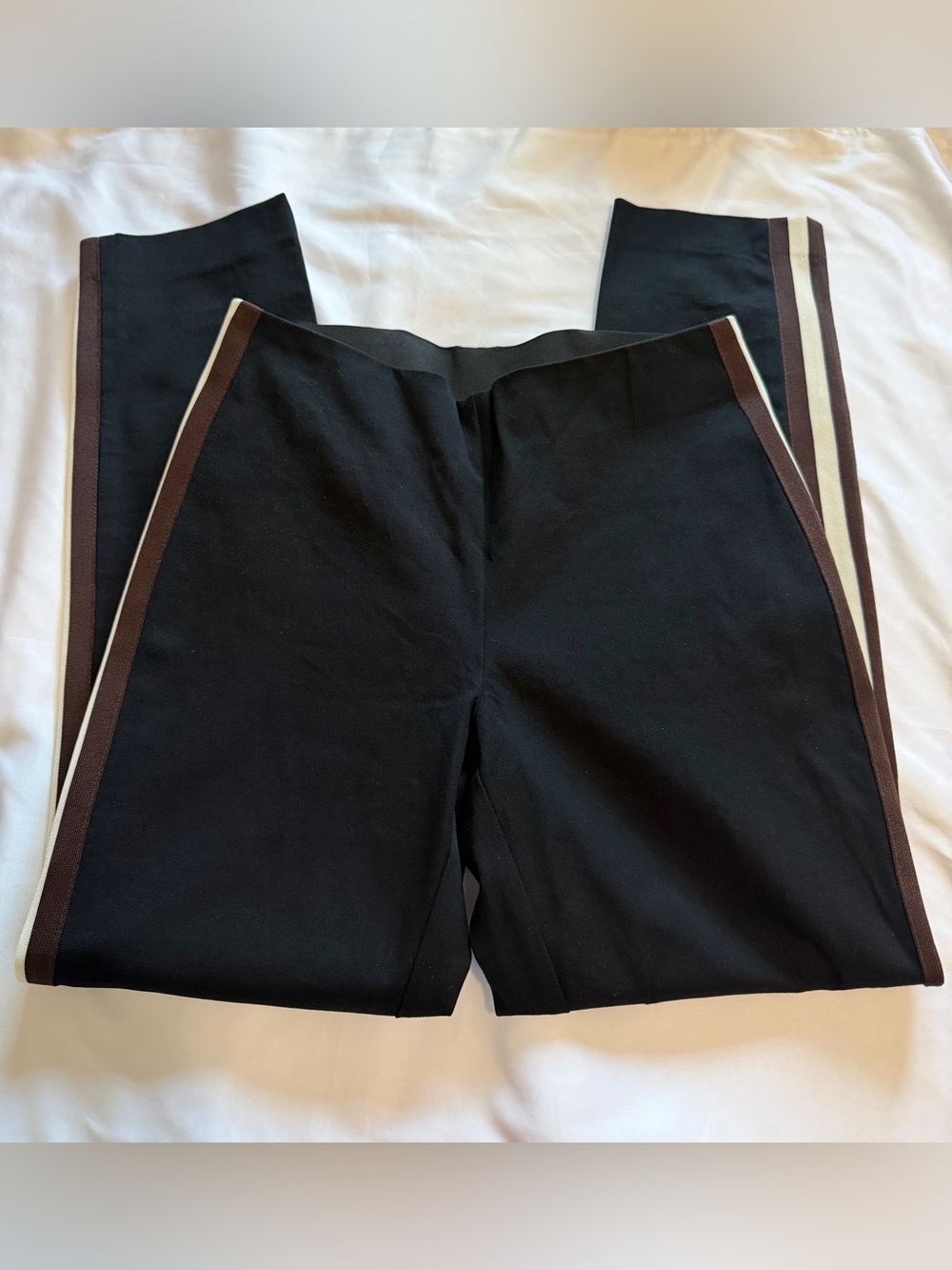 A New Day Black Side-Stripe Straight-Leg Pants